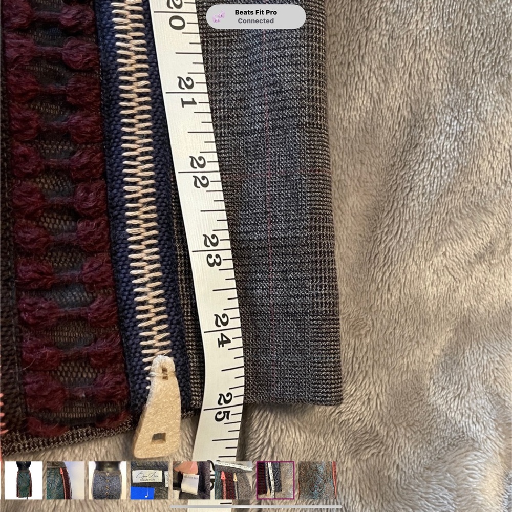 Byron Lars Rich Red Jacket, a skirt and a ruched sheer top. - Picture 10 of 12